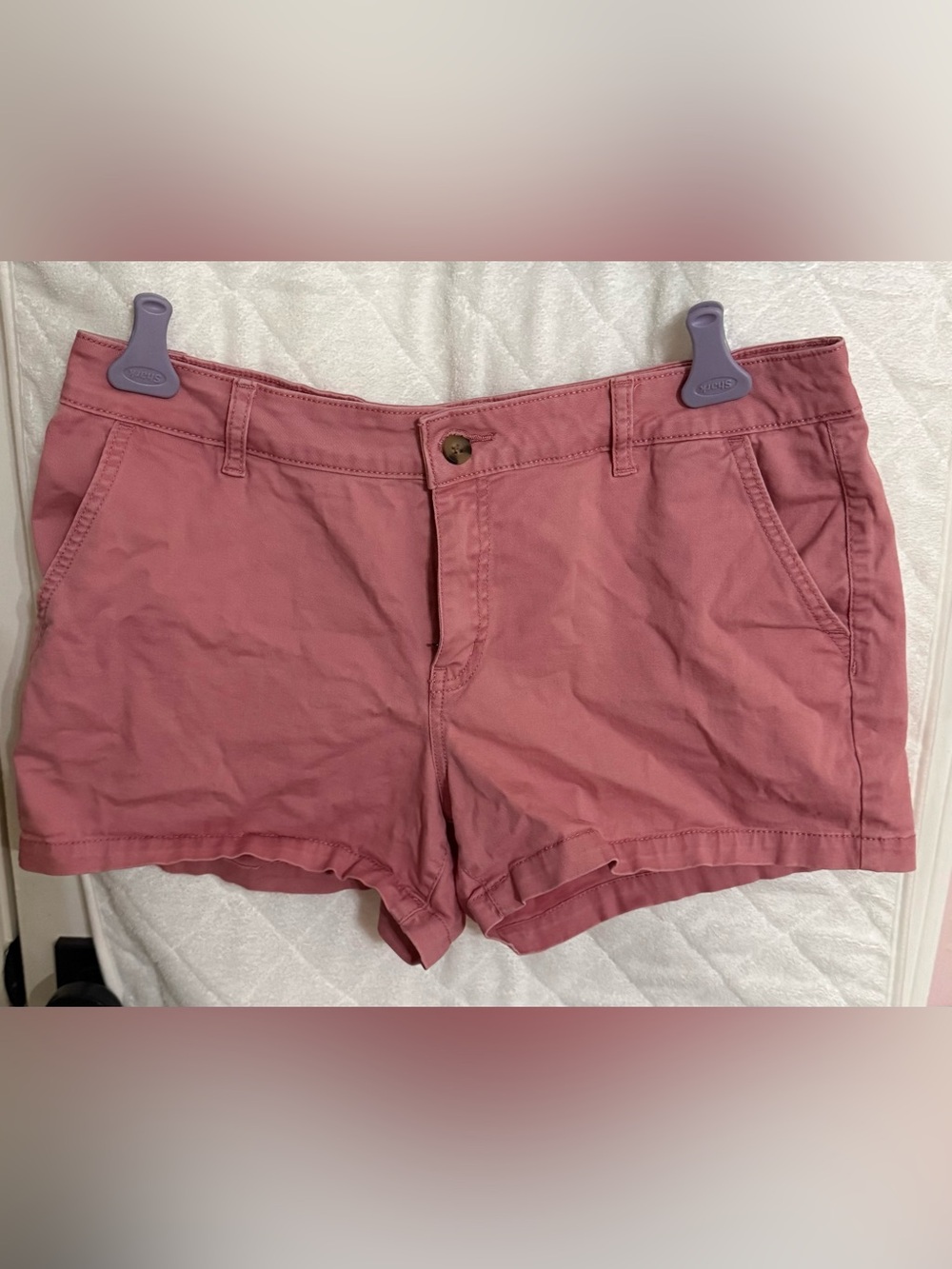 A.N.A Women's Rose Pink Cotton Chino Shorts